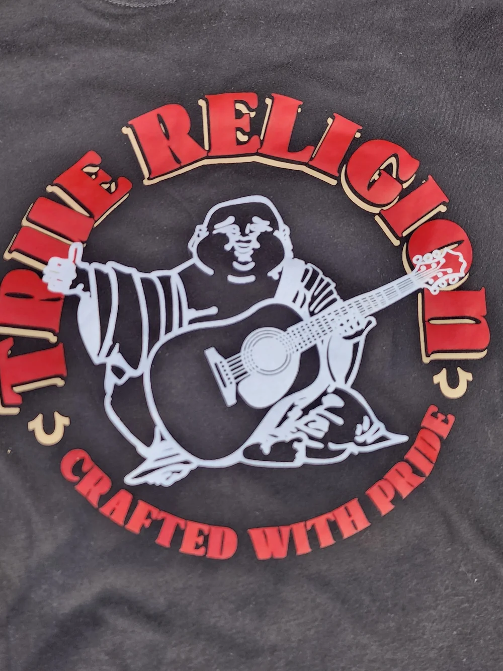 True Religion Jet Black Circular Hooded Tee - Black
